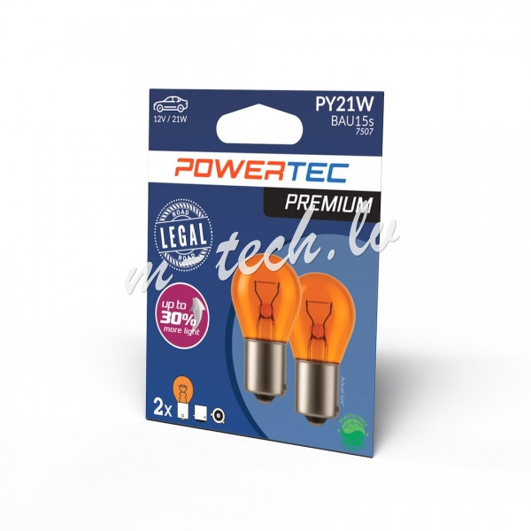 PTPZ36-02B - Żarówka POWERTEC PREMIUM PY21W 12V 21W BAU15s AMBER Рига - изображение 1