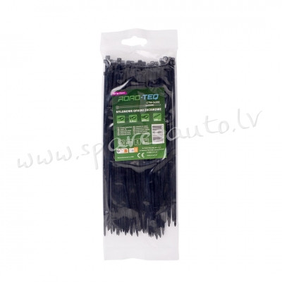 CTB-3X200 - Savilcēji, kabeļu skavas ROAD-TEQ Nylon Cable Ties. size: 2.5x200mm. 100 pcs. black. - K Рига - изображение 1