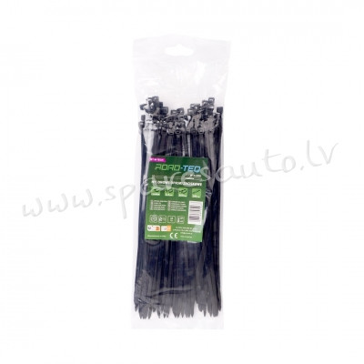 CTB-4X200 - ROAD-TEQ Nylon Cable Ties. size: 3.6x200mm. 100 pcs. black.  Savilcēji, kabeļu skavas -  Рига - изображение 1