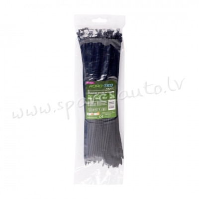 CTB-4X300 - ROAD-TEQ Nylon Cable Ties. size: 3.6x300mm. 100 pcs. black. - Plastmasas Turētāji - UNSO Рига - изображение 1