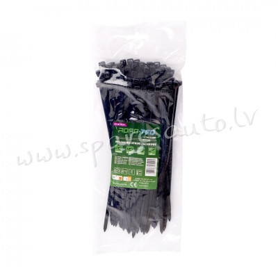 CTB-5X200 - ROAD-TEQ Nylon Cable Ties. size: 4.8x200mm. 100 pcs. black.  Savilcēji, kabeļu skavas -  Рига - изображение 1