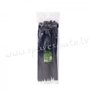 CTB-8X400 - ROAD-TEQ Nylon Cable Ties. size: 7.6x400mm. 100 pcs. black.  Savilcēji, kabeļu skavas -  Рига - изображение 1