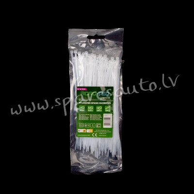 CTW-3X150 - Savilcēji, kabeļu skavas ROAD-TEQ Nylon Cable Ties. size: 2.5x150mm. 100 pcs. white. - K Рига - изображение 1