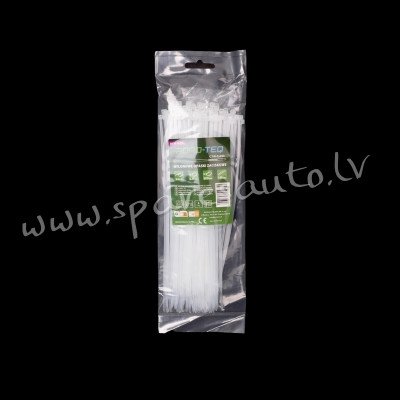 CTW-3X200 - ROAD-TEQ Nylon Cable Ties. size: 2.5x200mm. 100 pcs. white. - Plastmasas Turētāji - UNSO Рига - изображение 1