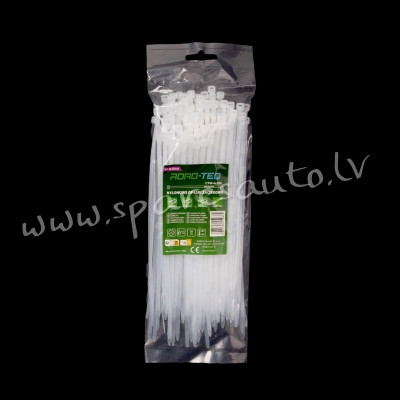 CTW-4X200 - ROAD-TEQ Nylon Cable Ties. size: 3.6x200mm. 100 pcs. white.  Savilcēji, kabeļu skavas -  Рига - изображение 1