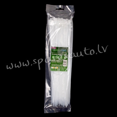 CTW-4X300 - ROAD-TEQ Nylon Cable Ties. size: 3.6x300mm. 100 pcs. white.  Savilcēji, kabeļu skavas -  Рига - изображение 1