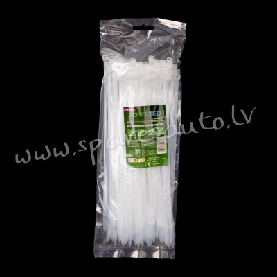CTW-5X250 - ROAD-TEQ Nylon Cable Ties. size: 4.8x250mm. 100 pcs. white.  Savilcēji, kabeļu skavas -  Рига - изображение 1