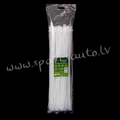 CTW-5X370 - ROAD-TEQ Nylon Cable Ties. size: 4.8x370mm. 100 pcs. white.  Savilcēji, kabeļu skavas -  Рига - изображение 1