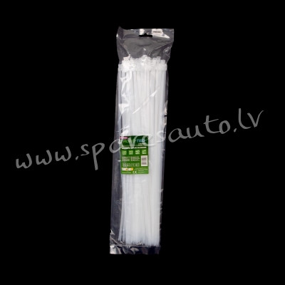 CTW-5X400 - ROAD-TEQ Nylon Cable Ties. size: 4.8x400mm. 100 pcs. white.  Savilcēji, kabeļu skavas -  Рига - изображение 1