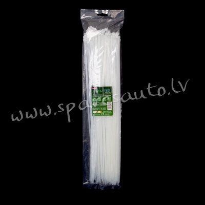 CTW-5X450 - ROAD-TEQ Nylon Cable Ties. size: 4.8x450mm. 100 pcs. white.  Savilcēji, kabeļu skavas -  Рига - изображение 1