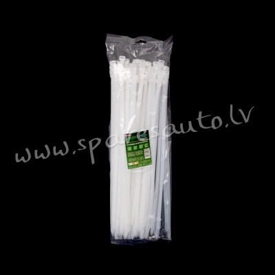 CTW-8X400 - ROAD-TEQ Nylon Cable Ties. size: 7.6x400mm. 100 pcs. white.  Savilcēji, kabeļu skavas -  Рига - изображение 1