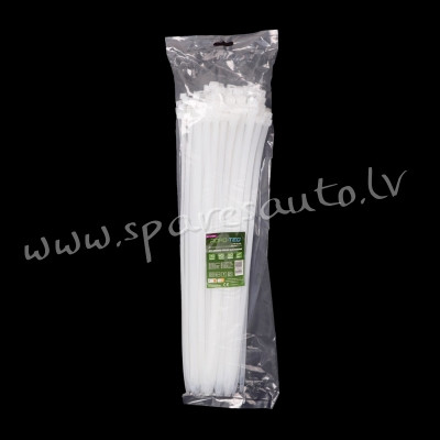 CTW-8X450 - ROAD-TEQ Nylon Cable Ties. size: 7.6x450mm. 100 pcs. white.  Savilcēji, kabeļu skavas -  Рига - изображение 1