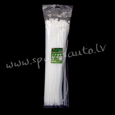 CTW-8X500 - ROAD-TEQ Nylon Cable Ties. size: 7.6x500mm. 100 pcs. white  Savilcēji, kabeļu skavas - K Рига - изображение 1