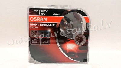 O64150NBS-HCB - H1 OSRAM DUO BOX H1 OSRAM NIGHT BREAKER, SILVER - Spuldzite Osram Komplekts - UNSORT Rīga - foto 1