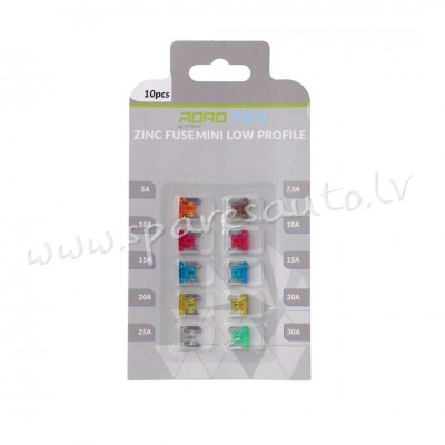 PFS003 - drošinātāju komplekts ZINC FUSE MICRO. BLISTER CARD PACKING 10 PCS (5A. 7.5A. 10A x2. 15A x Rīga - foto 1