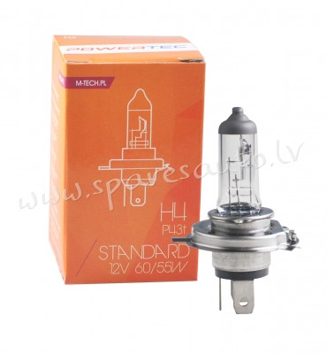 PTZ4 - H4 Powertec Standard H4 12V - Spuldzite - UNSORTED HALOGĒNA SPULDZES Rīga - foto 1