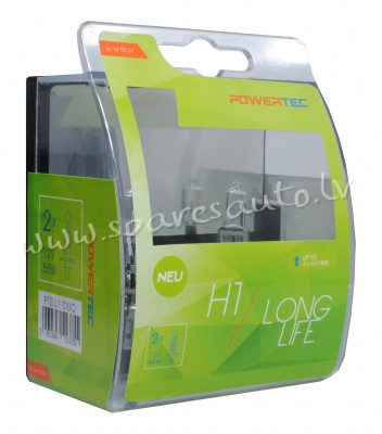 PTZLL1-DUO - H1 POWERTEC Long Life H1 12V DUO - Spuldzite Powertec Komplekts - UNSORTED HALOGĒNA SPU Рига - изображение 1