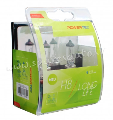 PTZLL8-DUO - H8 POWERTEC Long Life H8 bulb 12V DUO - Spuldzite Powertec Komplekts - UNSORTED HALOGĒN Rīga - foto 1