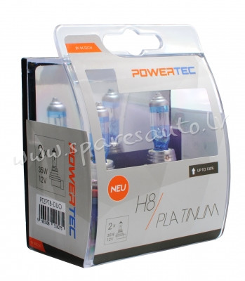 PTZPT8-DUO - H8 POWERTEC Platinum +130% H8 12V DUO - Spuldzite Powertec Komplekts - UNSORTED HALOGĒN Rīga - foto 1