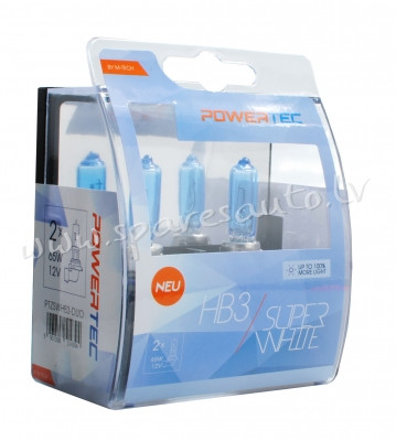 PTZSWHB3-DUO - HB3 POWERTEC SuperWhite HB3 12V DUO - Spuldzite Powertec Komplekts - UNSORTED HALOGĒN Рига - изображение 1