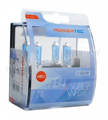 PTZSWHB4-DUO - HB4 POWERTEC SuperWhite HB4 bulb 12V DUO - Spuldzite Powertec Komplekts - UNSORTED HA Rīga - foto 1