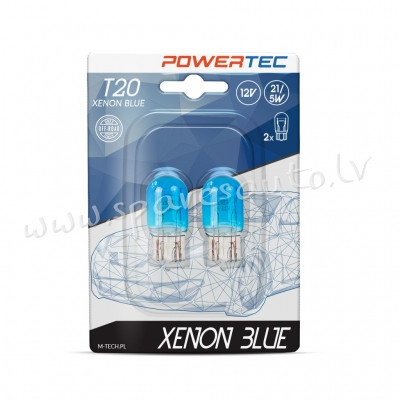PTZXB46-02B - W21/5W Powertec Xenon Blue W21/5W T20 7443 12V 21/5W W3x16q - Spuldzite - UNSORTED HAL Rīga - foto 1