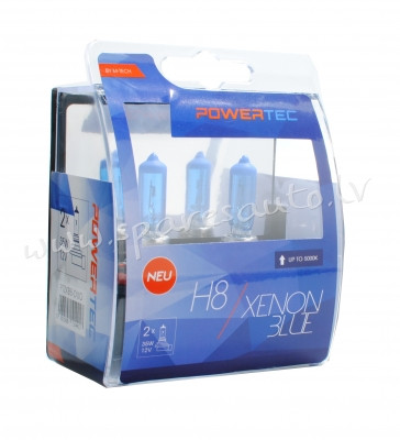 PTZXB8-DUO - H8 POWERTEC Xenon Blue H8 bulb 12V DUO - Spuldzite Powertec Komplekts - UNSORTED HALOGĒ Rīga - foto 1