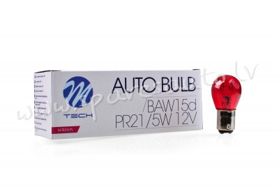 Z97 - PR21/5W M-TECH Halogen bulb PR21/5W BAW15d 12V/21/5W RED - Spuldzite - UNSORTED HALOGĒNA SPULD Rīga - foto 1