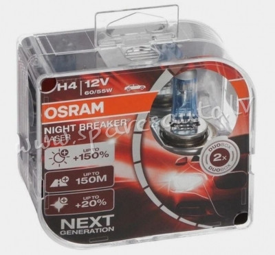 99ZB314A - H4 OSRAM NIGHT BREAKER® LASER H4 Duo Box 99ZB314A. O64193NL-HCB - Spuldzite Osram Komplek Рига - изображение 1