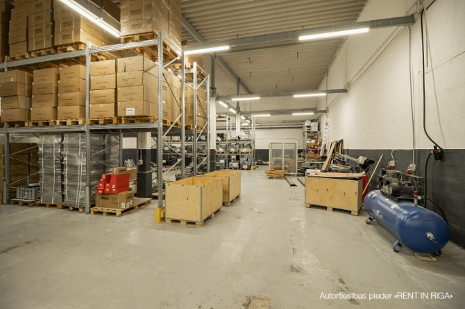 Apkurināmā noliktava Juglā 1.stāvā. Griestu augstums ~ 4.3 m - 8 m. Lielie vārti zemes Rīga - foto 3