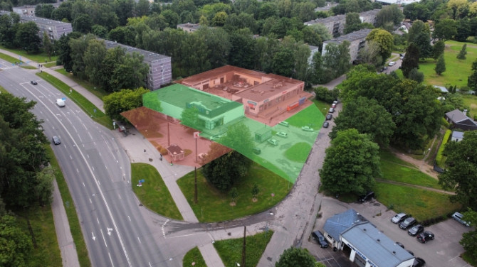 Investīciju objekts- tirdzniecības centrs Iļģuciemā. + 3 ēku platība 2548 m2. + Zemes gabala Rīga - foto 1