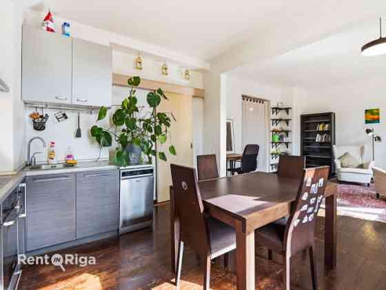 Large, bright two-room apartment.  The apartment features a very spacious 30 sqm living room combine Рига