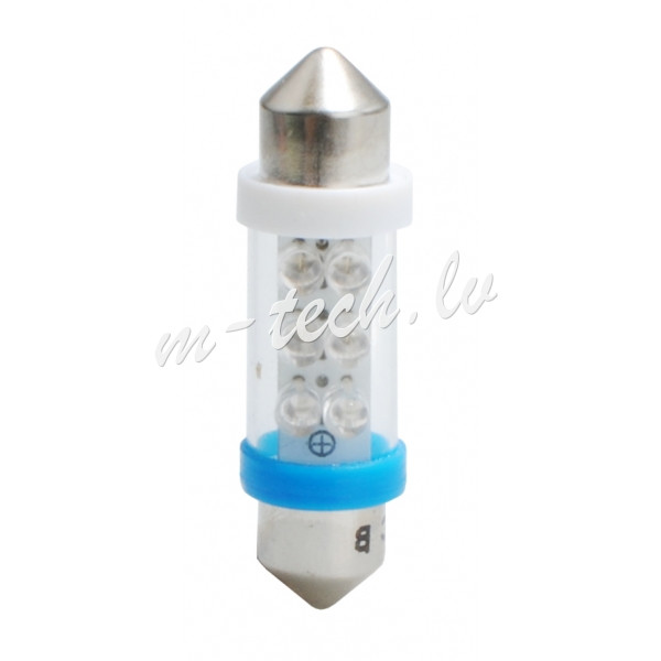 L023B - Dioda LED L023 - C5W 36mm 6LED 3mm niebieska Rīga - foto 1