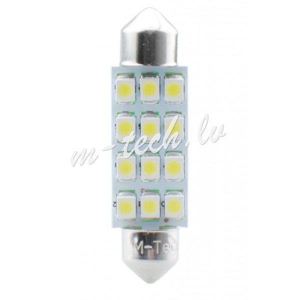 L030W - Dioda LED L030 - C5W 41mm 12xSMD3528 biała Rīga - foto 1