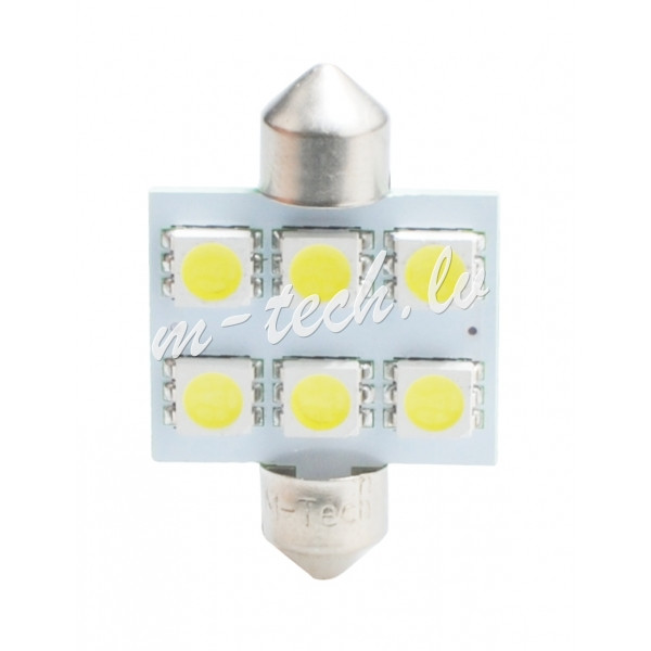 L052W - Dioda LED L052 - C5W 36mm 6xSMD5050 biała Рига - изображение 1