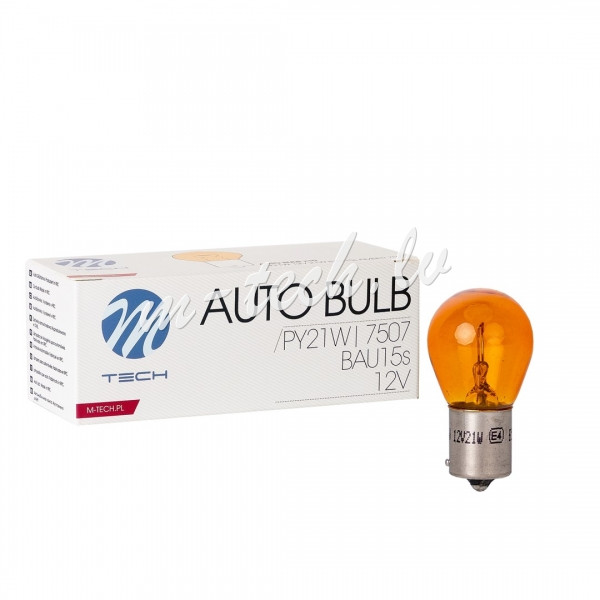 Z36 - Żarówka M-TECH PY21W 12V 21W BAU15s AMBER Rīga - foto 1
