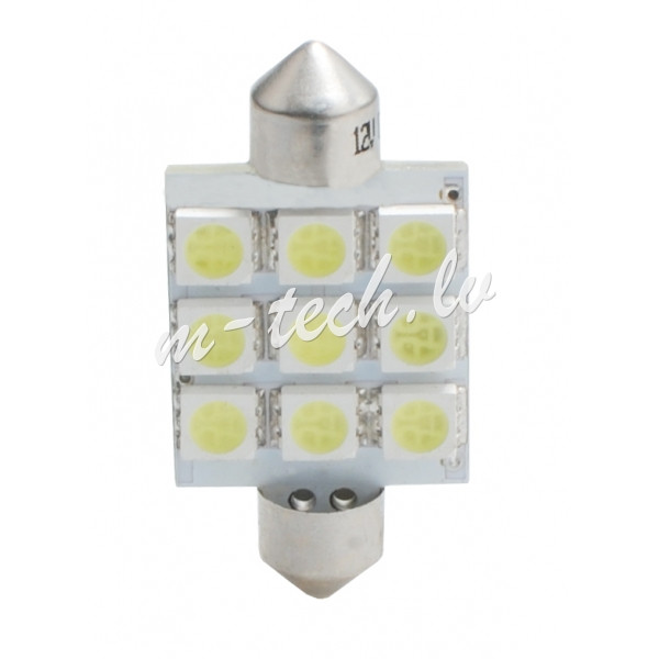 L059W - Dioda LED L059 - C5W 41mm 9xSMD5050 biała Rīga - foto 1