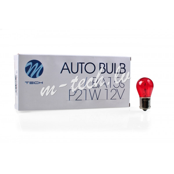 Z38 - Żarówka M-TECH P21W S25 12V 21W BA15s RED Rīga - foto 1