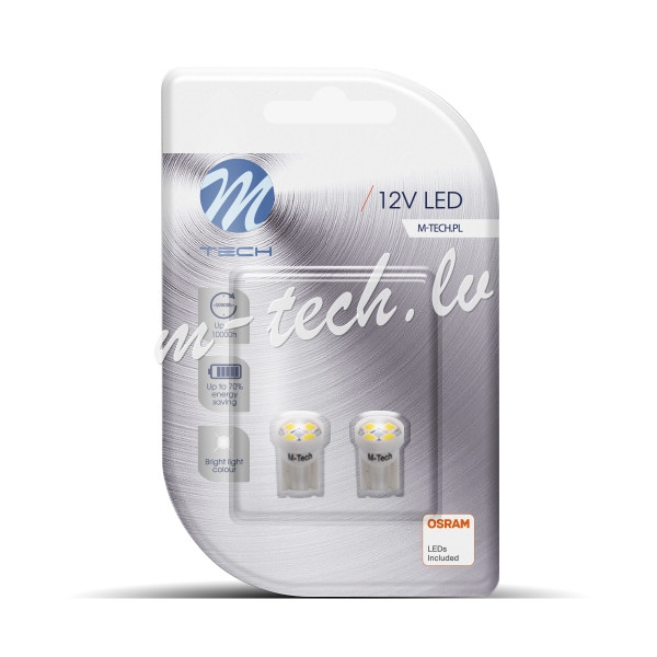 LB017W - Blister 2x M-TECH Econo LB017W - W5W. 4xSMDSMD2835. 12V. White Rīga - foto 1