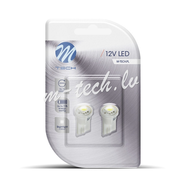 LB040W - Blister 2x M-TECH Econo LB040W - W5W. 1xSMD5050. 12V. White Rīga - foto 1