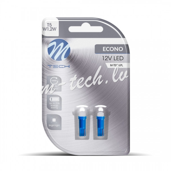 LB053B - Blister 2x M-TECH Econo  LB053B - T5. 1xSMD5050. 12V. Blue Rīga - foto 1