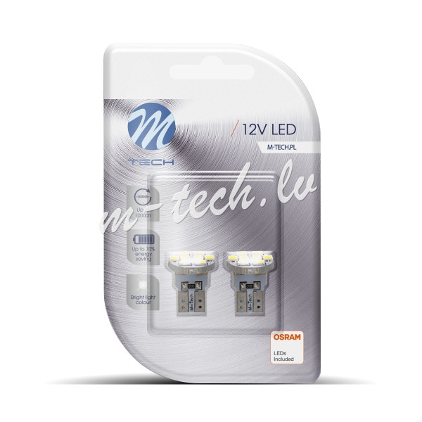 LB078W - Blister 2x M-TECH Econo LB078W - W5W. 8xSMD2835. 12V. White Rīga - foto 1