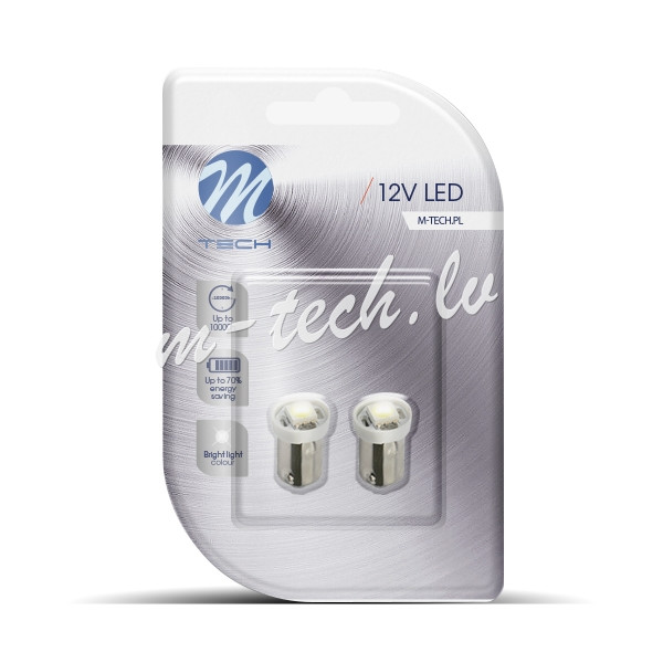 LB008W - Blister 2x M-TECH Econo LB008W - BA9s . 1xSMD5050. 12V. White Rīga - foto 1