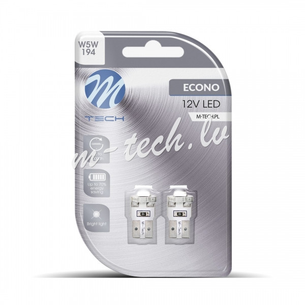 LB081W - Blister 2x M-TECH Econo LB081W - W5W. 1xSMD5050. 12V. White Rīga - foto 1