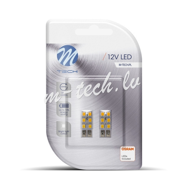 LB083W - Blister 2x M-TECH Econo LB083W - W5W. 6xSMD2835. 12V White Rīga - foto 1