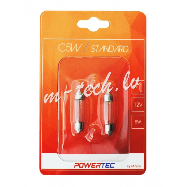 PTZ33-02B - Powertec STANDARD 12V 5W SV8.5-8 C5W 11x36 mm Rīga - foto 1