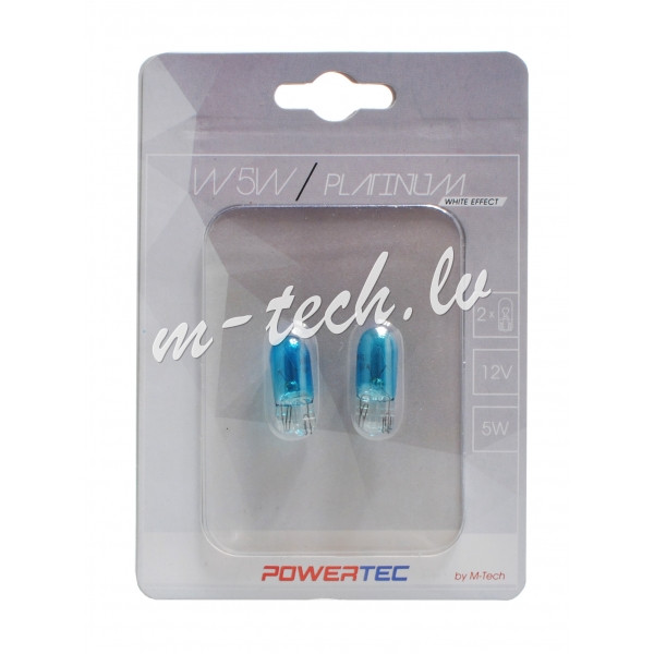 PTZPT12-02B - Powertec  W5W T10  12V 5W WEGDE Platinum white effect Rīga - foto 1