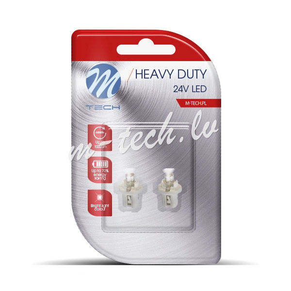 LB904W - Blister 2x M-TECH HD LB904 B8.5d 24V walcowana White Rīga - foto 1