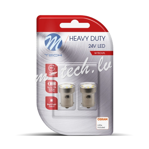 LB988W - Blister 2x M-TECH HD LB988 BA15s G18 9xSMD2835 White Rīga - foto 1