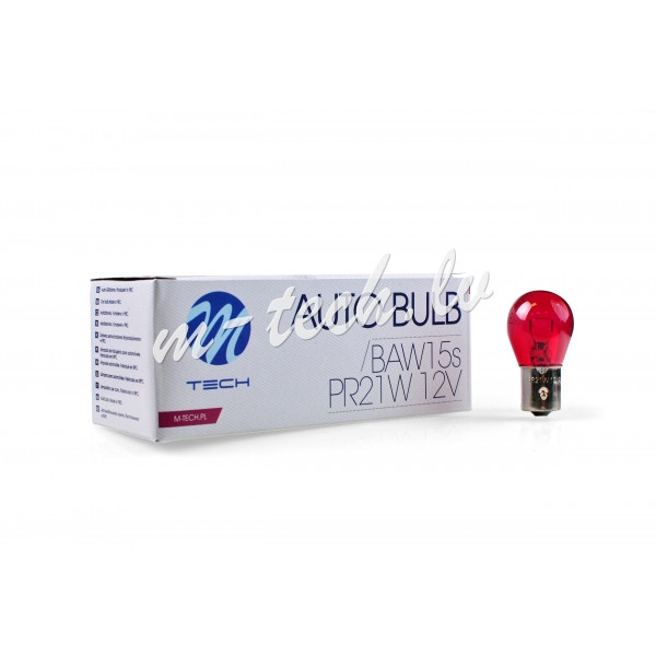 Z96 - Żarówka M-TECH PR21W 12V 21W BAW15s RED Рига - изображение 1